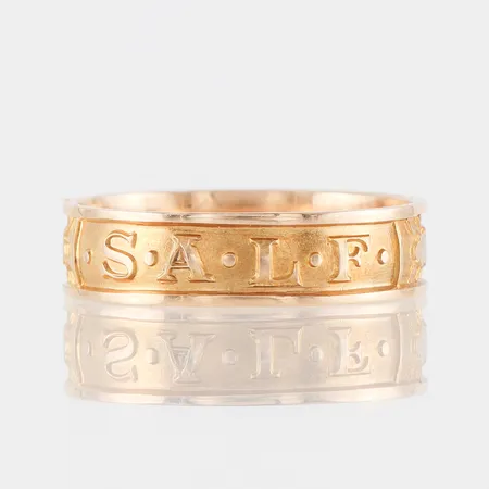 Examensring SALF 18k,storlek ca 22 mm,bredd 6.1 mm. Vikt: 5,1 g