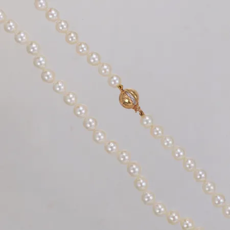 Collier med odlade saltvattenspärlor, Ø6,5mm, längd 45cm, Gemma, lås 18K.  Vikt: 0 g