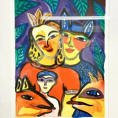 Tavla, färglitografi 191/300, "Vi Två", signerad Ulrica Hydman Vallien (1938-2018), bildmått 48x36cm. SKICKAS EJ! Specialfrakt, kontakta pantbankskontoret för mer information.