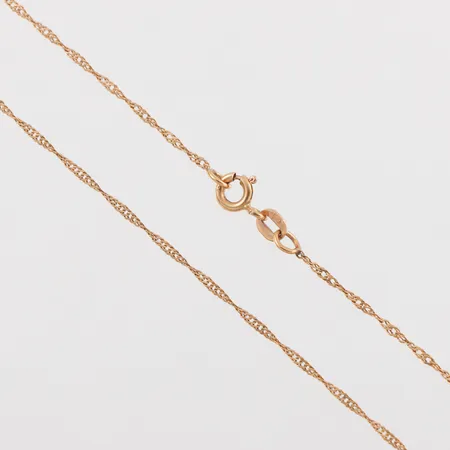 Kedja Singapore Balestra, längd 46cm, bredd 1,3mm, 18k  Vikt: 1,8 g