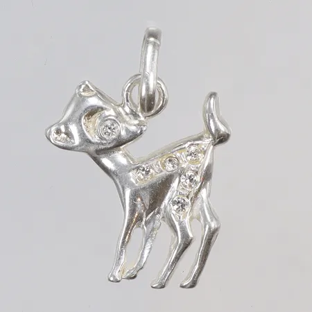 Hänge Rådjurskid med vita stenar 15x28mm silver 925/1000 Vikt: 1,4 g
