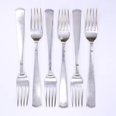 6 Bordsgafflar Rosenholm GAB design Jacob Ängman längd 175mm silver 830/1000 Vikt: 235,2 g