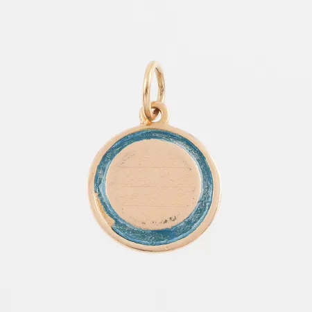 Hänge med svag text slitage, Ø 13,6mm, 18k Vikt: 1,5 g