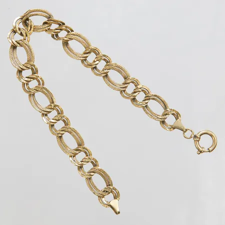 Armband, längd: 20,7cm, bredd: 10-11mm, buckliga länkar, 14K Vikt: 6,3 g