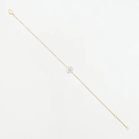 Armband med briljantslipad diamant 1.00ct kvalitet Top Wesselton F-G/I1, oval ärtlänk 1,5mm, längd 17-19cm, certifikat från Hartmann's Köpenhamn 2021, 18K Vikt: 2,5 g