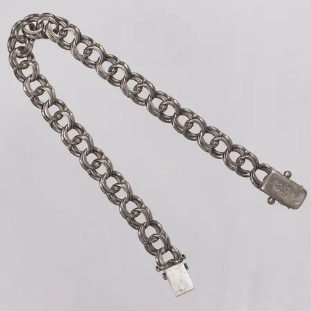 Armband Bismarck, 20cm, bredd 8mm, N S E Guldvaru Aktiebolag år 1971, låsåttor saknas, silver Vikt: 16,8 g