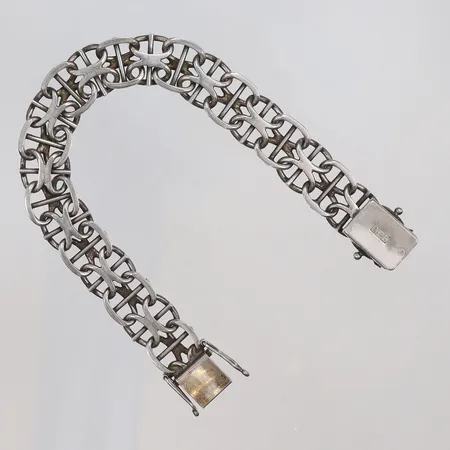 Armband X-länk med stav 19,5cm bredd 13mm silver 830/1000 Vikt: 27,4 g