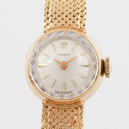 Damarmbandsur Tissot , Ø 17mm, band skador, totallängd ca 18cm, 18k, totalvikt 24,6gram Vikt: 24,6 g