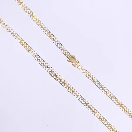 Halskedja doserad X-länk 45,5cm bredd 5-6mm tillv. Jo-Ans Guld AB 18K Vikt: 10 g