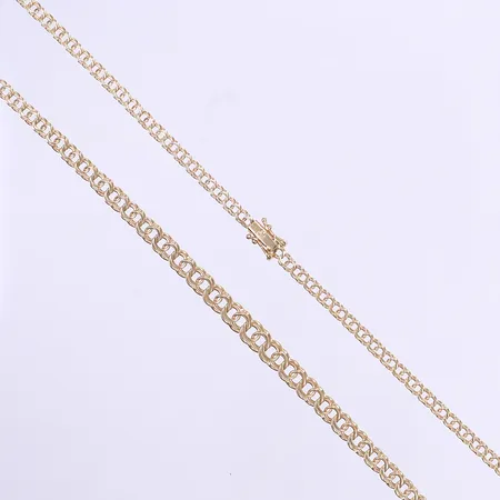 Halskedja doserad Bismarck 50,5cm bredd 4-7mm 18K Vikt: 12,2 g