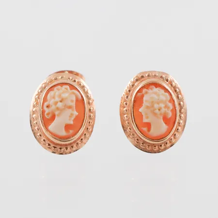 Örhängen paret med camér 18k,höjd ca 10.7 mm. Vikt: 1,1 g