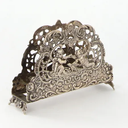 Servetthållare, ca 10,5cm, höjd ca 6cm, GEWE, 830/1000 Silver Vikt: 80,4 g