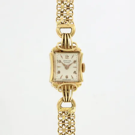 Damur Zentima, 14x11mm, längd: 18cm, går ej, länk samt boett i 18K, bruttovikt: 19,4 gram