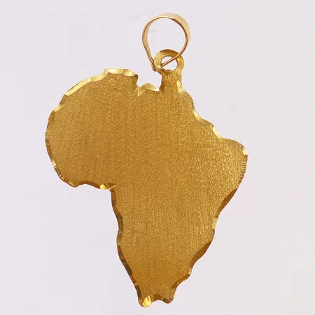 Hänge "Afrika", 44x30mm ink ögla, bucklig, 21K. Vikt: 3,9 g