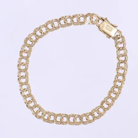 Armband Bismarck 19,5cm bredd 7mm bruksslitage 18K Vikt: 13,6 g