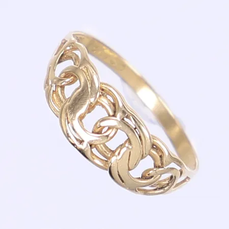 Ring Bismarck stl stl 17 bredd 2-7mm något ojämn skena 18K  Vikt: 1,7 g