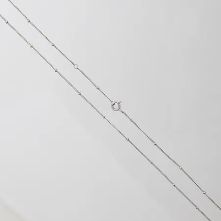 Kedja, Pansar med integrerade kulor, längd: 42,4+45,5mm, bredd: 1-1,7mm, silver, 925/1000 Vikt: 1,9 g