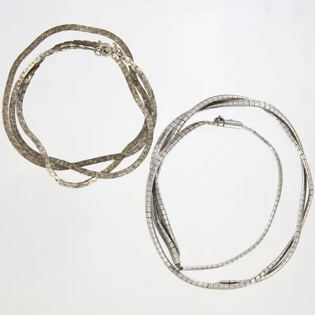 Kedja 55cm bredd:3mm, Collier, brytskador silver 800-925/1000 Vikt: 38,8 g