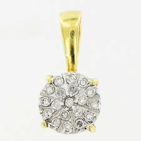 Hänge diamanter 19st totalt 0,09ctv enligt gravyr, 13x6mm, GHA, 18K.  Vikt: 1 g