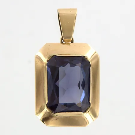 Hänge med lila sten 44x23mm, 14K, bruttovikt: 11,6 gram Vikt: 0 g