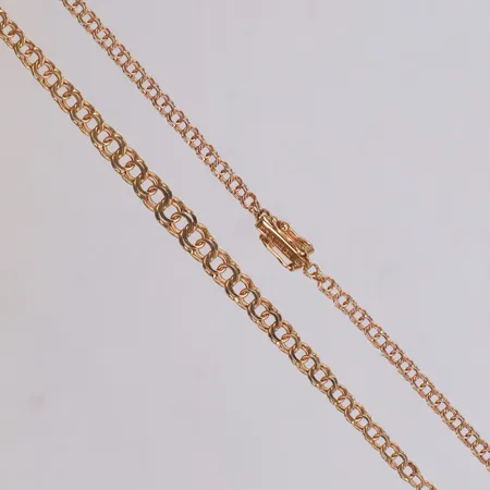 Kedja doserad Bismarck, längd 43cm, bredd 3-5,2mm, 18K Vikt: 8 g