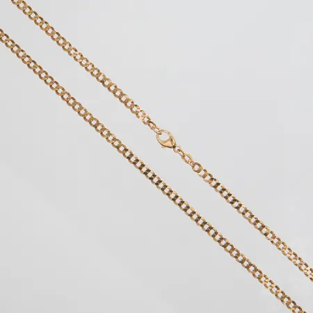 Kedja, manglad Pansar, längd: 49,3cm, bredd: 3,6mm, ojämnheter på länkar, 18K Vikt: 11,7 g