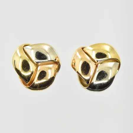 Ett par örhängen knutar, Ø8 mm, rödguld/gulguld/vitguld, 18K. Vikt: 1,8 g