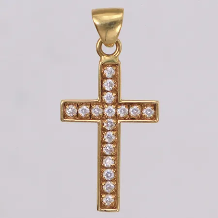 Hänge med vita stenar, 31,1mm, bredd 15,0mm, 18K Vikt: 2,2 g