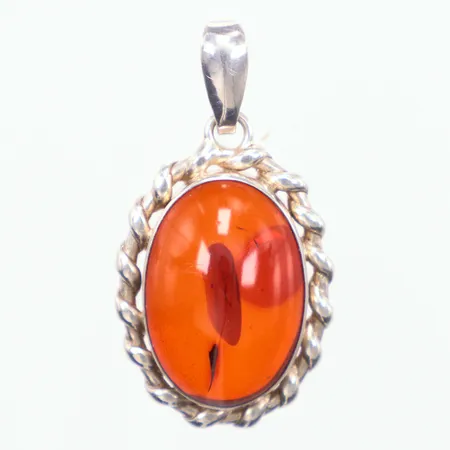 Hänge bärnsten silver 835/1000 längd 4cm Vikt: 5,5 g