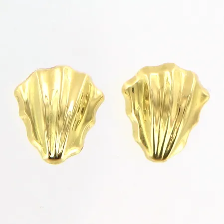 Ett par örhängen 15x11mm, något skeva i stift, 18K Vikt: 1 g