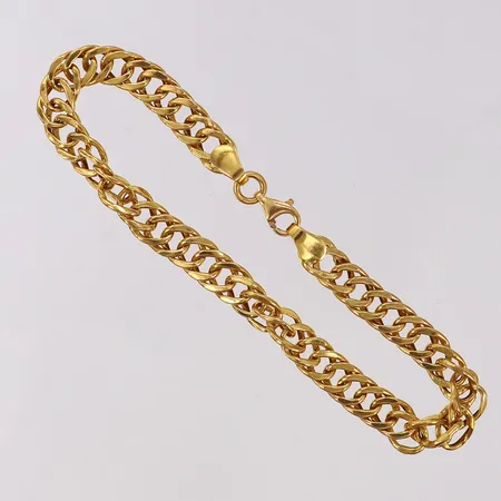 Armband platt pansar, 19,5cm, bredd 6,8mm, 22K Vikt: 7 g