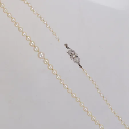 Collier med odlade saltvattenspärlor, defekt/av, lås vitguld 18K Vikt: 1,8 g