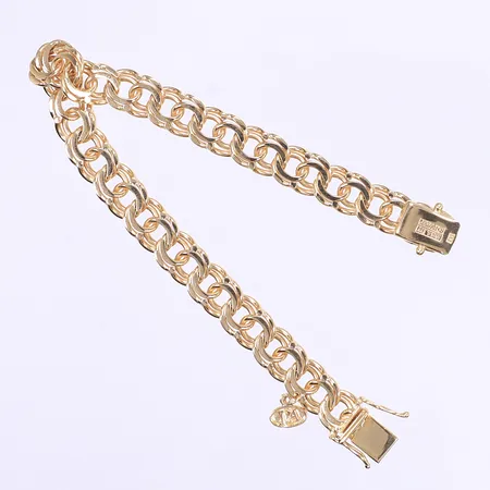 Armband Bismarck tillv. Jo'Ans 18cm bredd 9mm 18K Vikt: 26 g