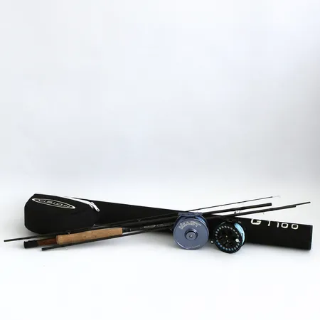 Flugfiskespö Vision GT 100 #5 Line 9` 4 delar, flugfiskeuerulle Vision GT 56, Flugfiskerulle Vision Kust, i fodral