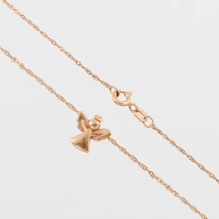 Collier med hänge 18k,längd ca 38 cm, hängets höjd ca 10 mm. Vikt: 1,7 g