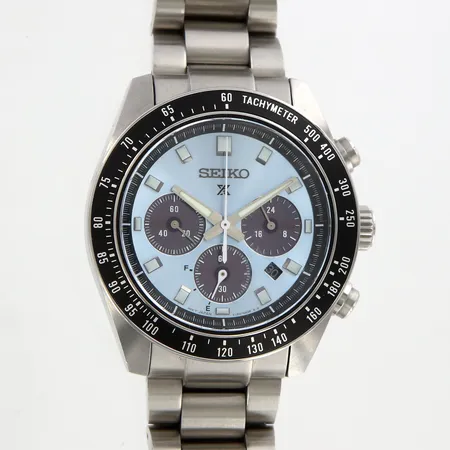 Herrur Seiko Prospex Solar kronograf, quartz, serie-nr 392339 , modell-nr: V192-OAHO, Ø41mm, armmått ca18cm, 1 extra länkbit ca 9mm, bredd:19-20mm, box och ytterkartong, batteribyte krävs