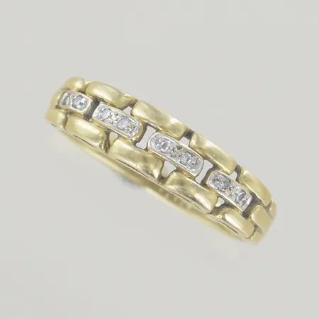 Ring med moissaniter, Ø 18 mm, 18K Vikt: 3 g