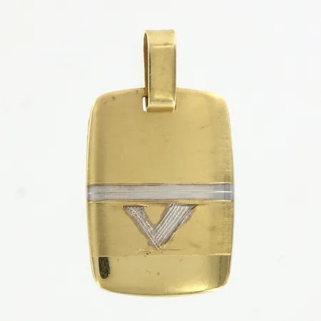 Hänge 30x17mm, slitage, 14K Vikt: 3 g