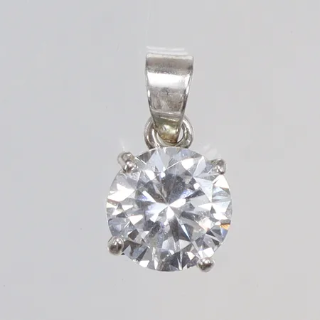 Hänge med vit sten 8x25mm silver 925/100 Vikt: 1,2 g