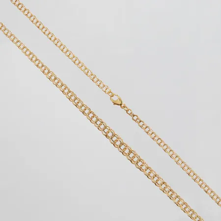 Collier, doserad Bismarck, längd: 42cm, bredd: 3,2-5,2mm, svenska stämplar, 18K Vikt: 7,2 g