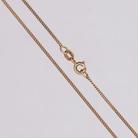 Kedja, längd ca 45cm, bredd 1,2mm, 18K Vikt: 2,8 g