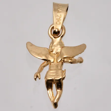 Hänge i 18K guld, Ängel, mått 11,3x20,7mm, tillverkad av Guldfynd, vikt 1,03g.