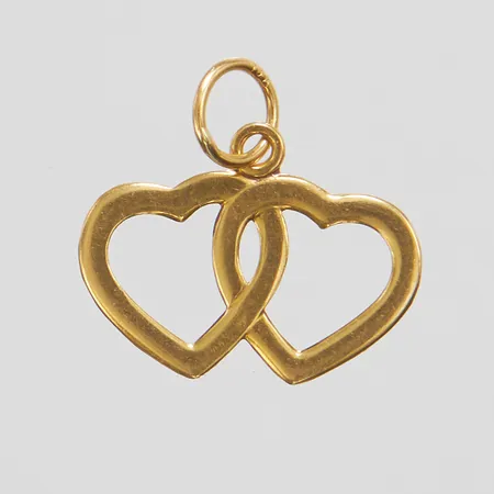Hänge, dubbelhjärta, 15x14,8mm, 18K Vikt: 0,3 g