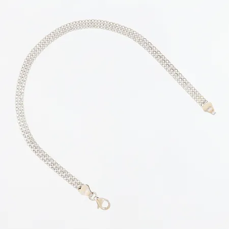 Armband 19,5cm, bredd: 4mm, GHA, i behov av omrodinering, vitguld, 18K Vikt: 4 g