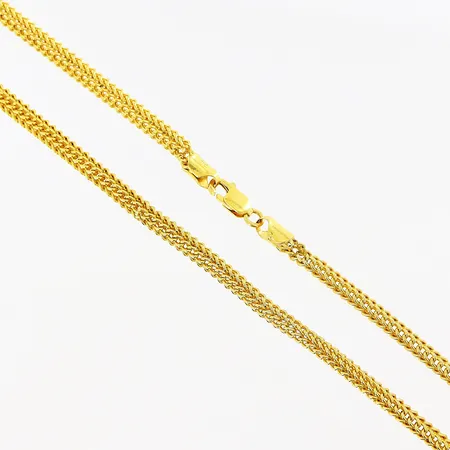 Kedja, 52cm, bredd 3,5mm, defekt länk, 21K   Vikt: 10,2 g