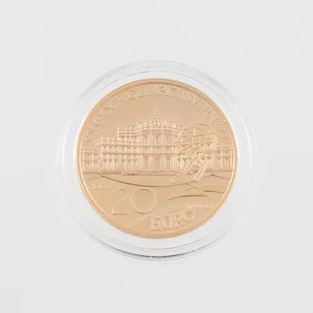 Samlarmynt 20 Euro 2005, Ø 21mm, certifikat, etui, 21,6k Vikt: 6,5 g