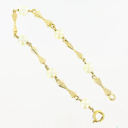 Armband, odlade pärlor, 18cm, bredd ,5-6mm, slitage på pärlorna, 18K Vikt: 6,2 g