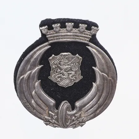 Embel/brosch med tyg 54x55mm 830/1000 silver bruttovikt 19,2 g Vikt: 19,2 g