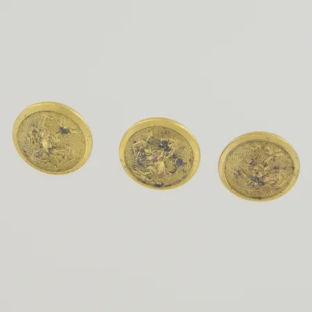 Svenska uniformsknappar i mässing Sporrong Stockholmbredd 14 mm 