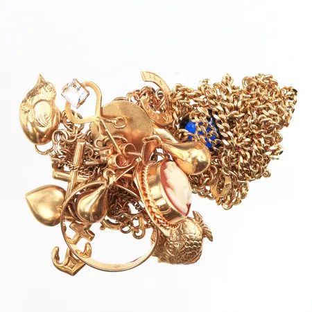 Diverse guld, defekter/stenar, 18K Vikt: 24,3 g